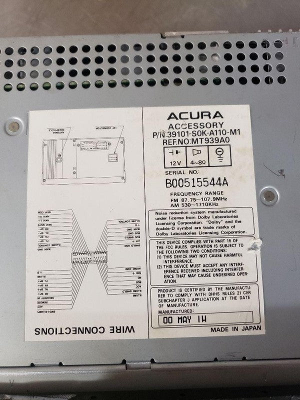 Audio & Visual Equip.(radio) ACURA TL 00 01
