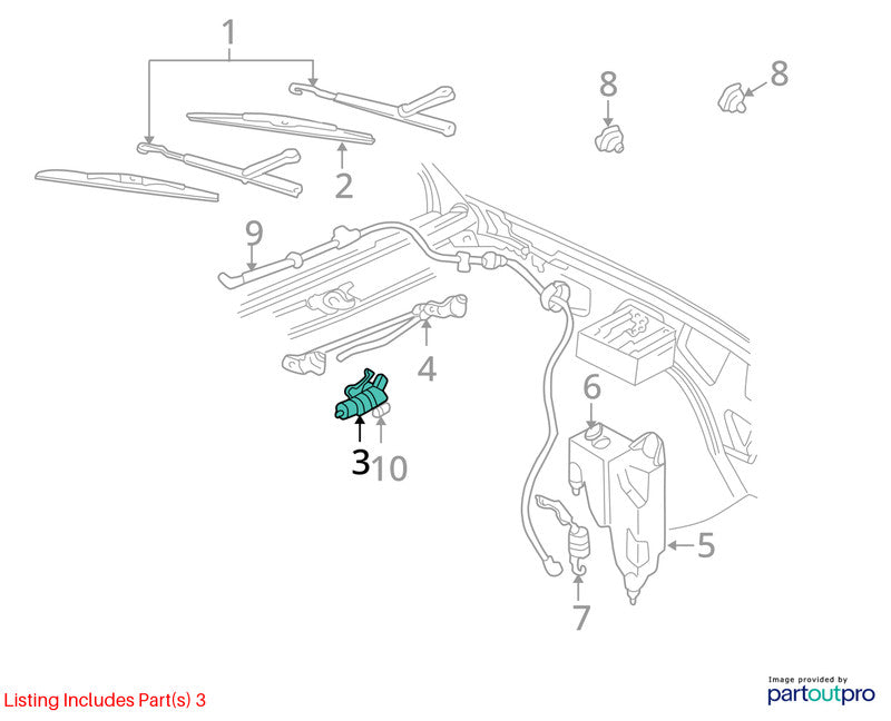 1998-2004 S10/S15/Sonoma Truck Wiper Motor Front OEM#15036008