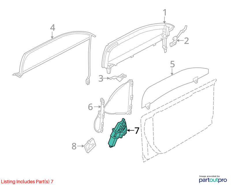 2006-2011 Audi A6 Front Right Power Window Motor OEM#4F0959802B