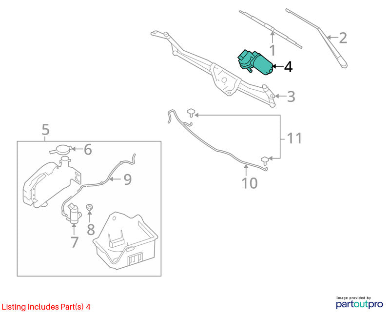 2008-2010 Ford Pickup F150 Wiper Motor Front OEM#8L3Z17508B