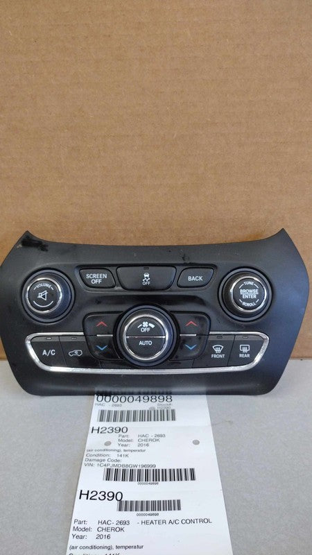 2015-2018 Jeep Cherokee Heater A/C Control OEM# 68293525AA