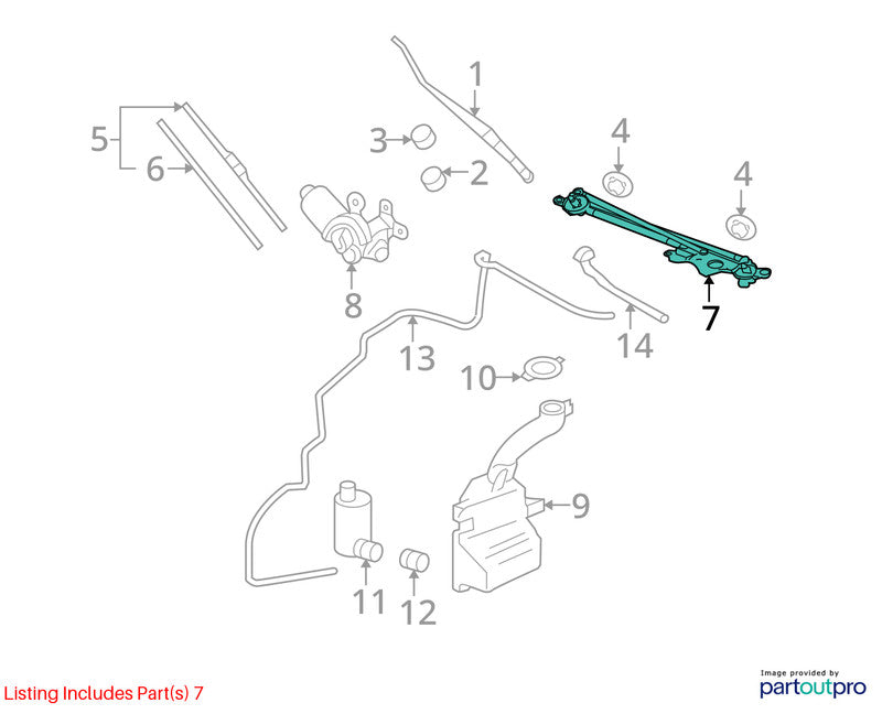 Wiper Trans. Linkage MITSUBISHI ECLIPSE 06 07 08 09 10 11 12
