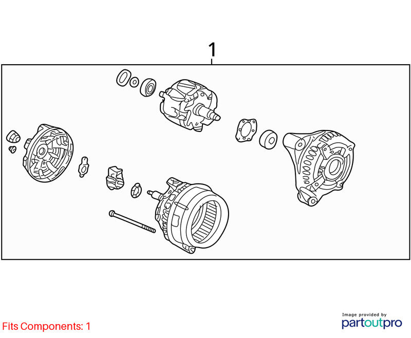 2006-2008 Honda Pilot Alternator OEM#31100RJAA02
