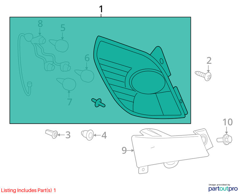 2013-2015 Chevrolet Captiva Right Tail Light Assembly OEM# 23120004