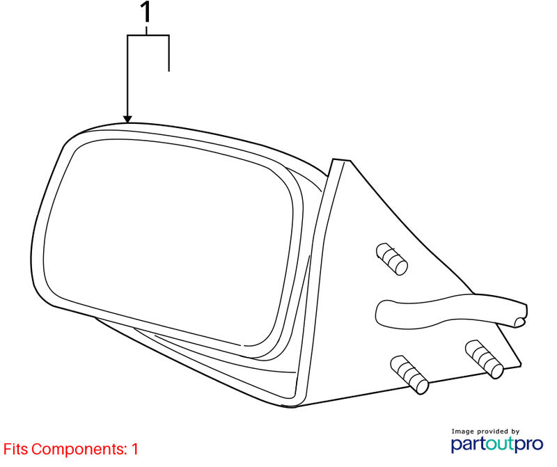 1998-2011 Grand Marquis Left Door Mirror OEM#6W7Z17683AA