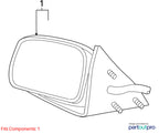 1998-2011 Grand Marquis Left Door Mirror OEM#6W7Z17683AA