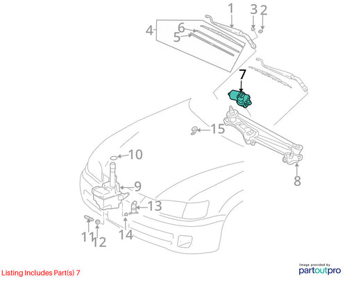 2002-2006 Toyota Camry Wiper Motor Front OEM#85110AA040