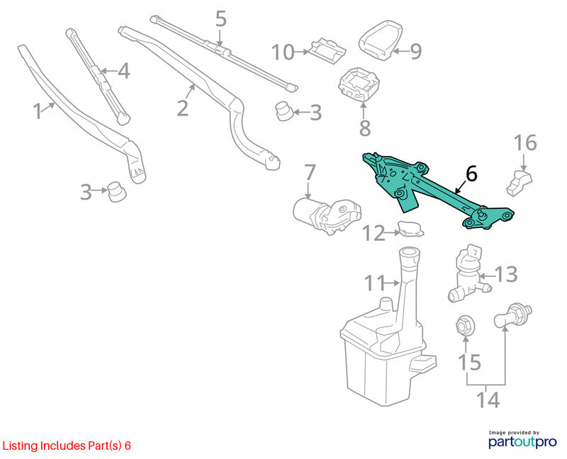 Wiper Trans. Linkage TOYOTA AVALON 05 06 07 08 09 10 11 12