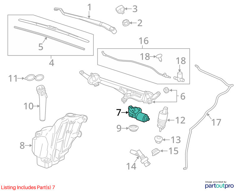 2013-2016 Chevrolet Malibu Wiper Motor Front OEM#26228609