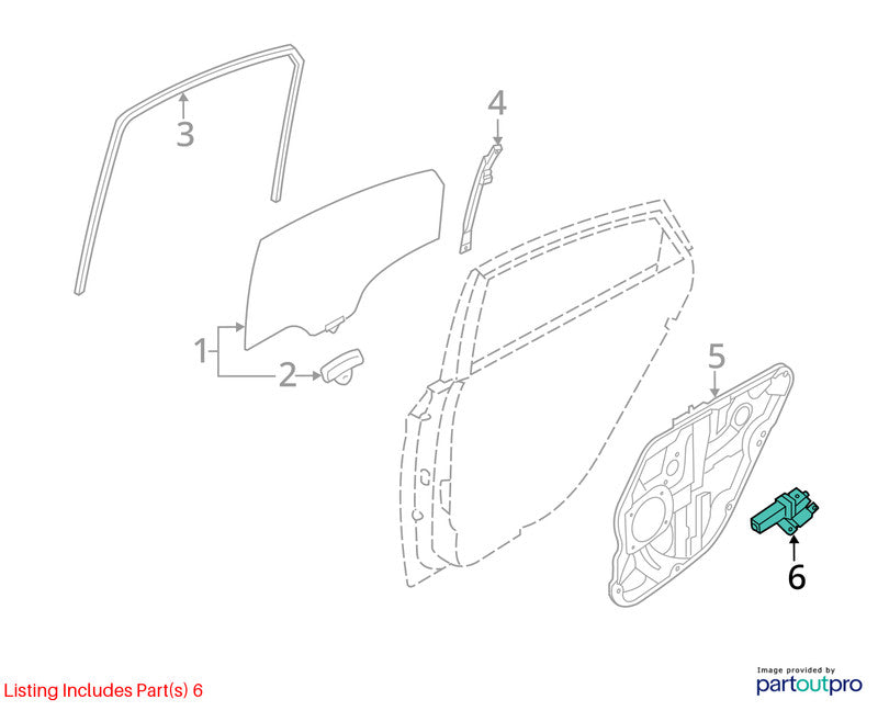 2011-2015 Rear Left Power Window Motor OEM#834503S001