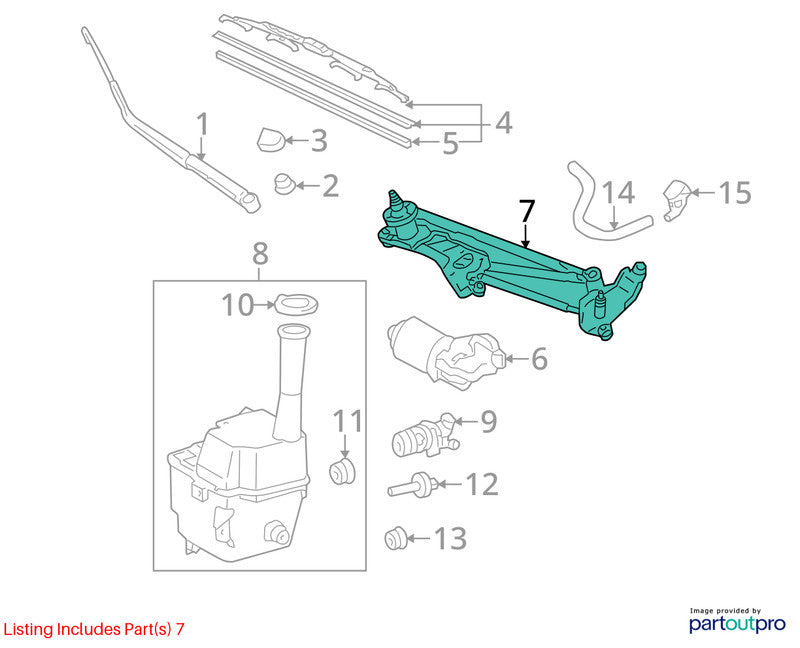 Wiper Trans. Linkage TOYOTA SIENNA 11 12 13 14 15 16 17 18 19 20