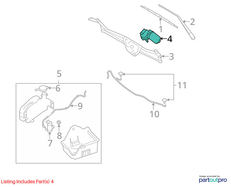 2011-2014 Ford Pickup F150 Wiper Motor Front OEM#BL3Z17508A