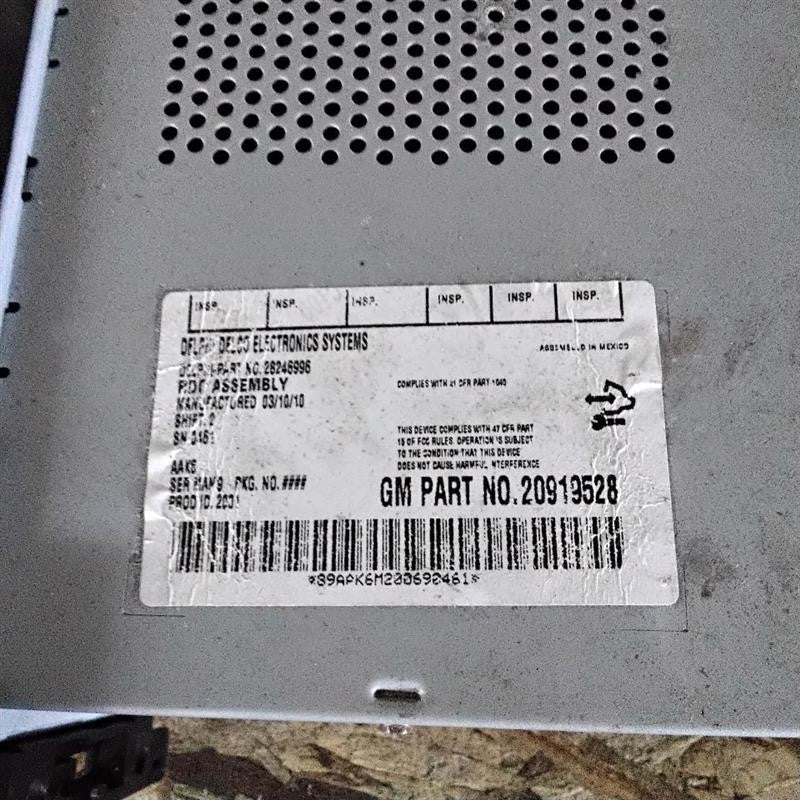 Audio & Visual Equip.(radio) CHEVY COBALT 09 10