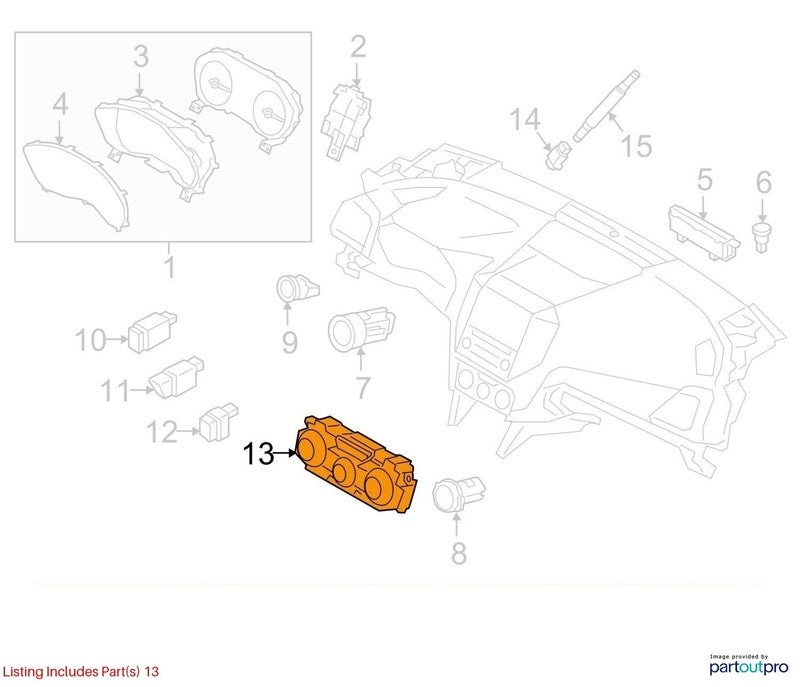 2017-2023 Subaru Impreza Heater A/C Control ID 72311FL50A
