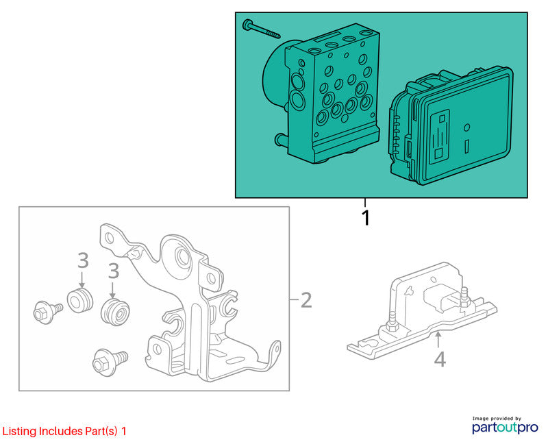 2014-2016 Chevrolet Silverado 1500 Anti-lock Brake Parts Assembly OEM#