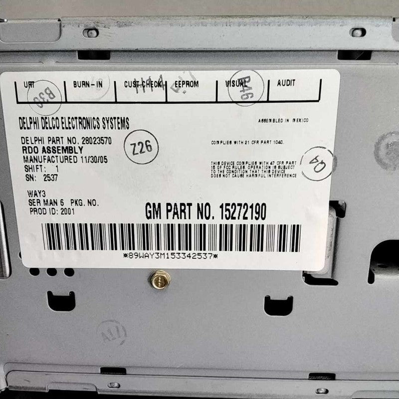 Audio & Visual Equip.(radio) CHEVY COBALT 05 06