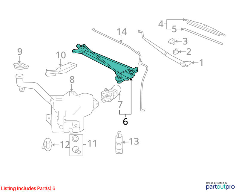 2005-2013 Chevrolet Corvette Wiper Trans. Linkage OEM#25820788