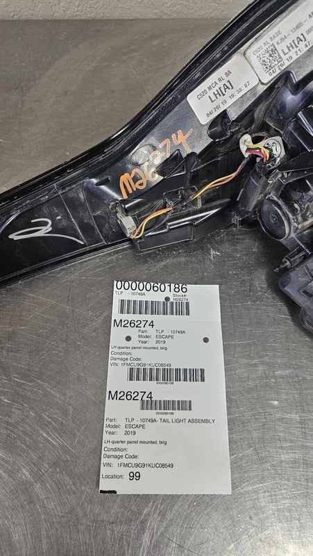2019 Ford Escape Left Tail Light Assembly OEM# GJ5Z13405H