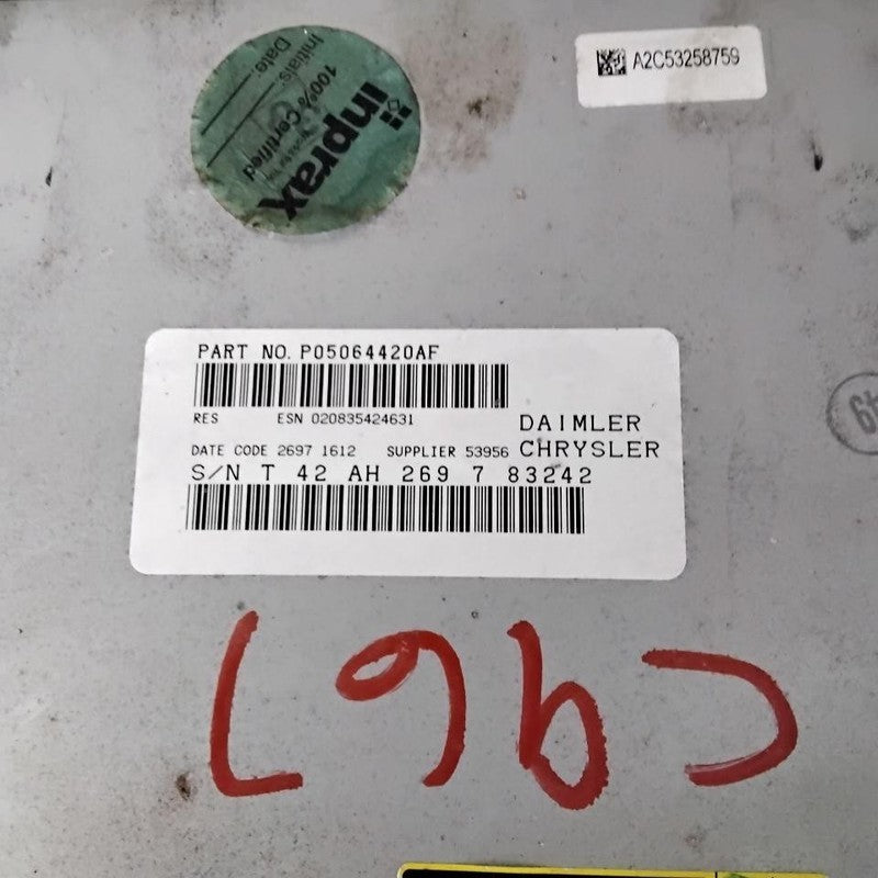 Audio & Visual Equip.(radio) DODGE AVENGER 08 09 10