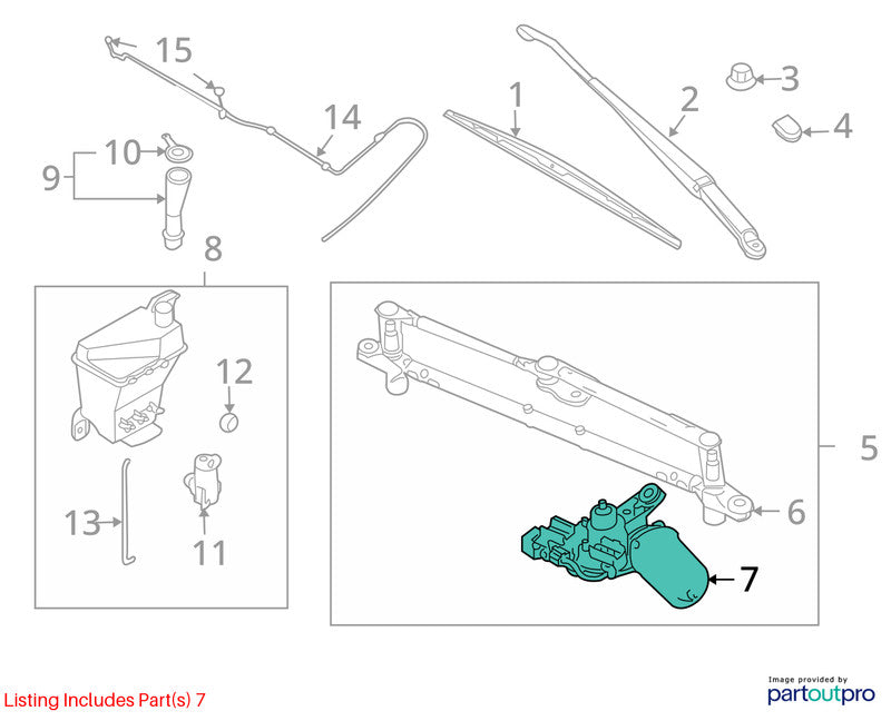2007-2011 Chevrolet Aveo Wiper Motor Front OEM#96850001
