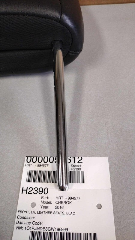 2014-2023 Jeep Cherokee Black Leather Left Front Headrest OEM# 1VL33DX