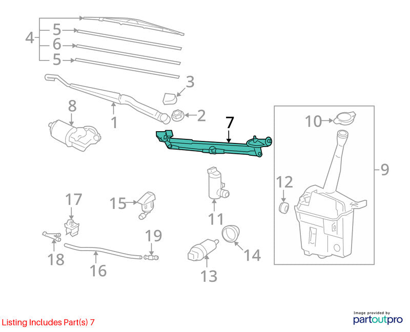 Wiper Trans. Linkage TOYOTA COROLLA 03 04 05 06 07 08