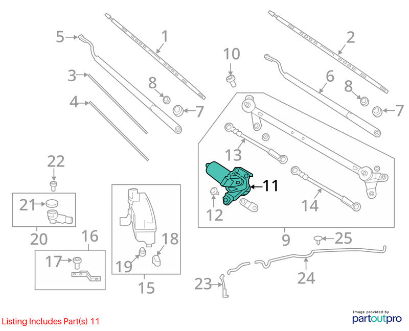 2004-2015 Nissan Armada Wiper Motor Front OEM#28810ZH30A
