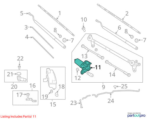 2004-2015 Nissan Armada Wiper Motor Front OEM#28810ZH30A