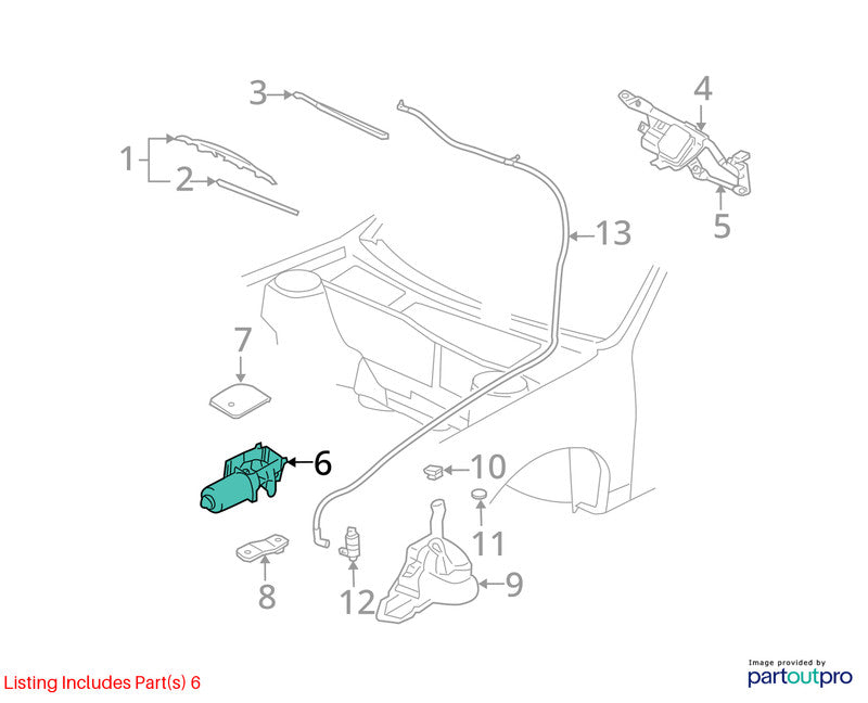2003-2005 Chevrolet Cavalier Wiper Motor Front OEM#22711473