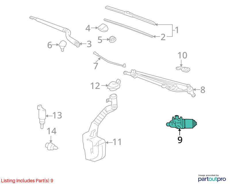 2006-2016 Chevrolet Impala Wiper Motor Front OEM#84169417