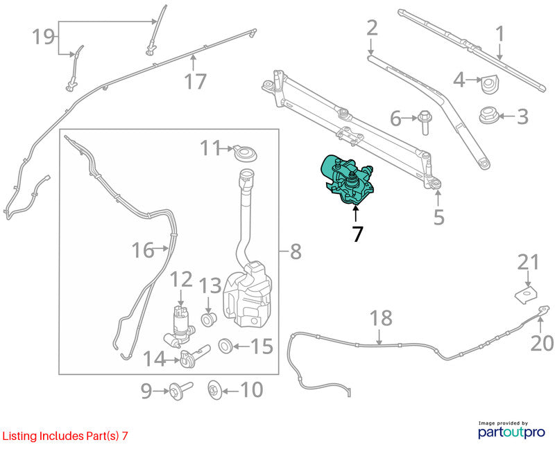 2016-2019 Ford Explorer Wiper Motor Front OEM#FB5Z17508A