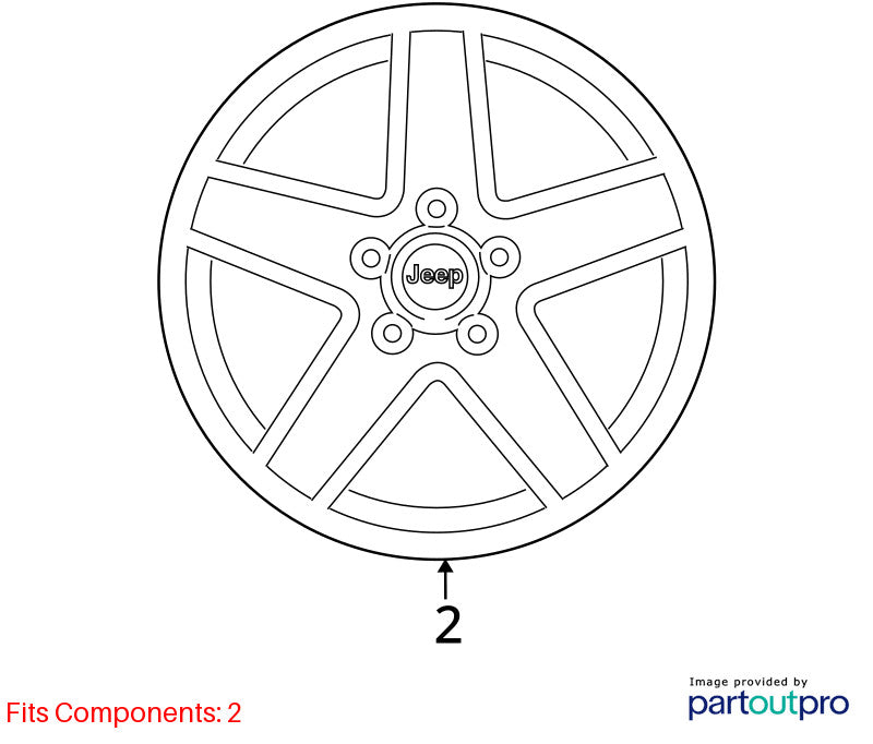2011-2017 Jeep Compass Wheel OEM# 1LT46GSAAC #560-2380C