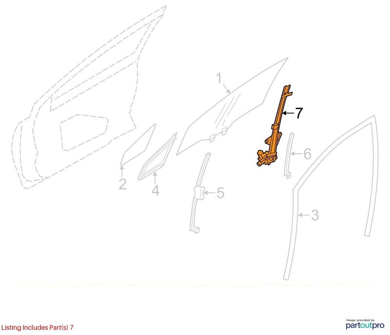 2017-2023 Subaru Impreza Left Front Door Regulator