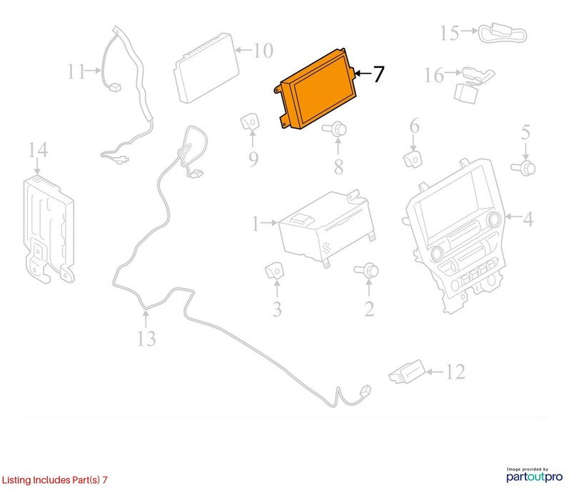 2015-2017 Ford Mustang Info-gps-tv Screen OEM#FR3Z10D885FA