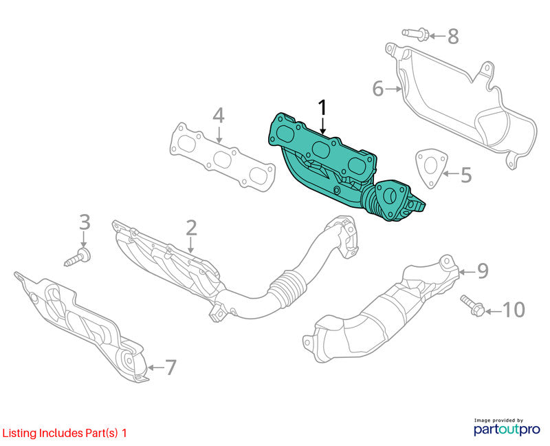 2014-2019 Dodge Pickup 1500 Right Exhaust Manifold OEM#68395649AA