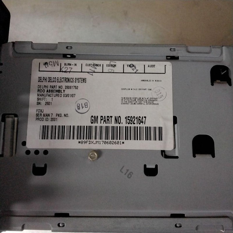 Audio & Visual Equip.(radio) CHEVY MALIBU 07 08