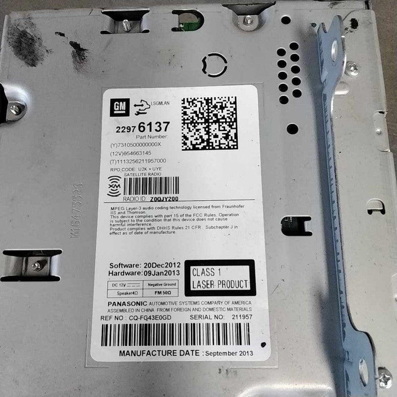 Audio & Visual Equip.(radio) CHEVY CRUZE 13 14 15 16