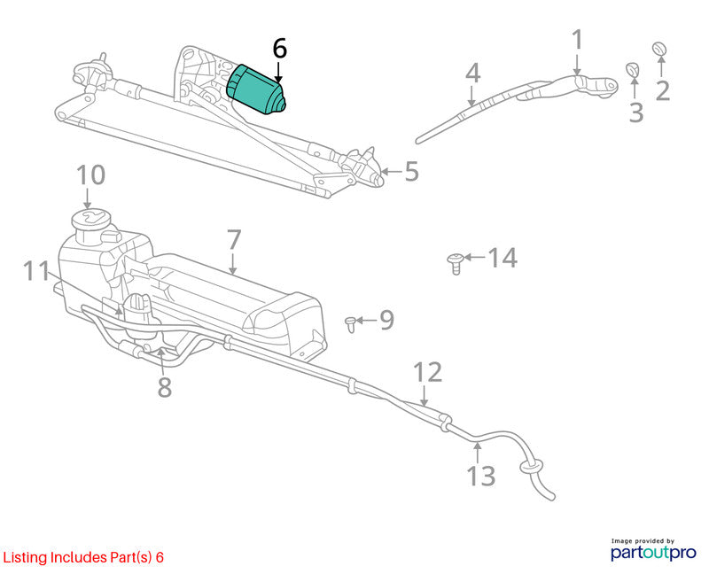 2001-2005 Chrysler PT Cruiser Wiper Motor Front OEM#5018450AA