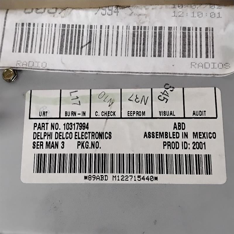 Audio & Visual Equip.(radio) CHEVY VENTURE 00 01 02 03 04 05