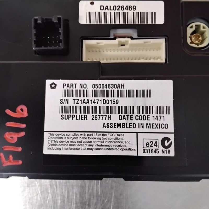 2011-2014 Dodge Charger Info-gps-tv Screen OEM#5064630AH