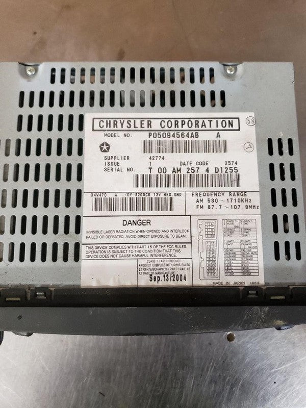 Audio & Visual Equip.(radio) CHRYSLER PACIFICA 04 05 06 07 08