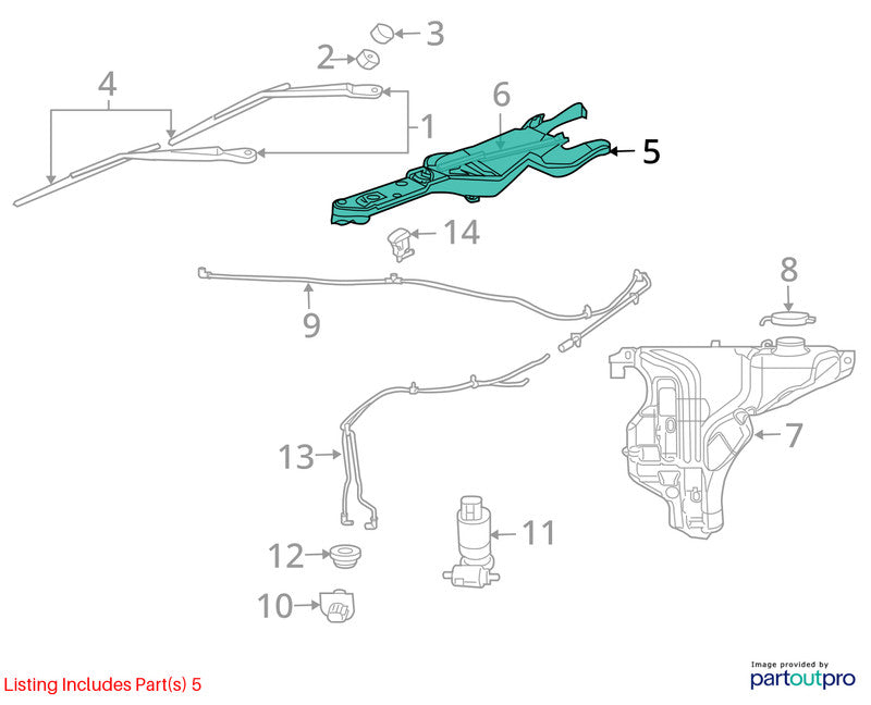 2004-2009 Dodge Durango Wiper Motor Front OEM#5135058AD