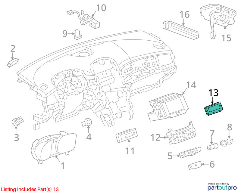 2013 Chevrolet Malibu Info-gps-tv Screen OEM#22858077