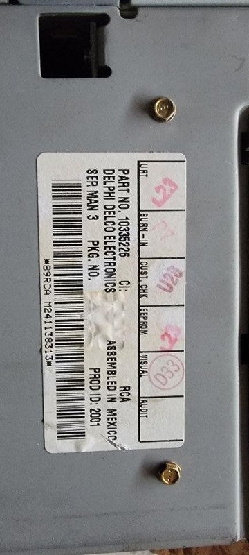 Audio & Visual Equip.(radio) CHEVY MONTE CARLO 00 01 02 03 04 05