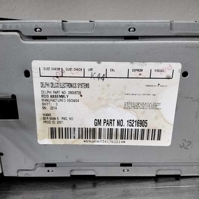 Audio & Visual Equip.(radio) CHEVY COLORADO 05 06 07 08 09 10 11 12
