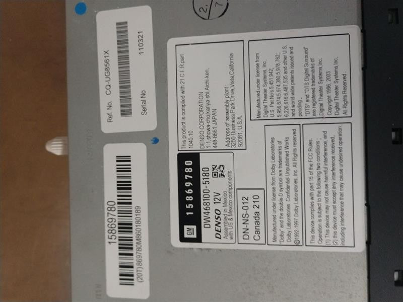 2006 Cadillac DTS Info-gps-tv Screen OEM#25761169
