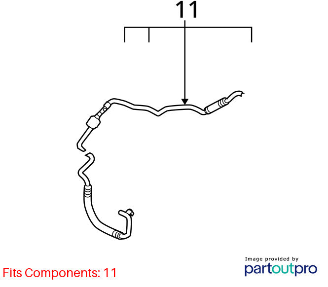 2010-12 Hyundai Santa Fe A/C Refigerant Suction Hose Evaporator to Com