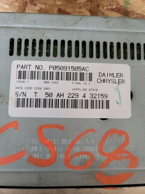 Audio & Visual Equip.(radio) CHRYSLER PT CRUISER 02 03 04 05