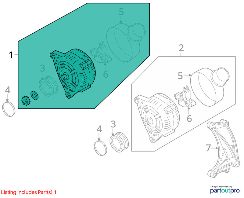 2009-2011 Audi A6 Alternator OEM#06E903016T