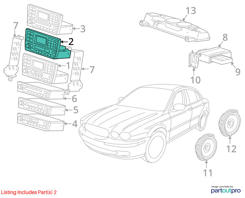 2002-2003 Jaguar X-Type Audio & Visual Equip.(radio) OEM#C2S31223